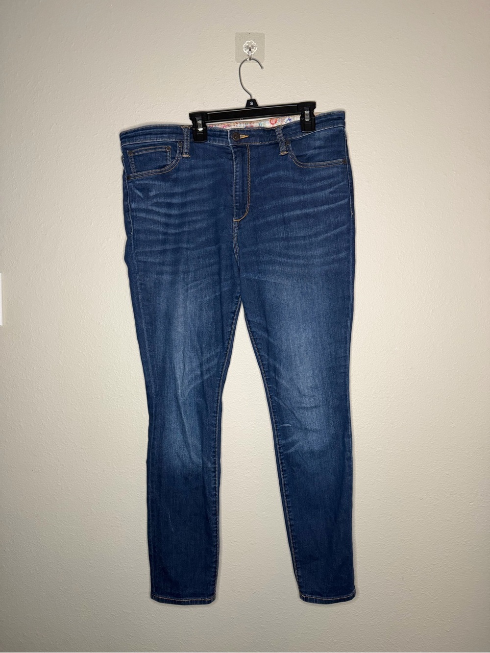 Johnny Was Women’s Blue Dark Wash Skinny Jeans Slim Fit Stretch Size 32